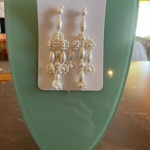 J. Crew Pearl Cluster Drop Earrings in Ivory